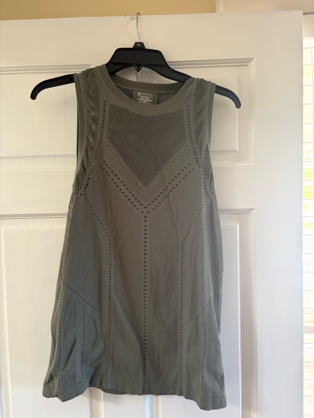 Athleta Olive Green Performance Mesh-Panel Tank